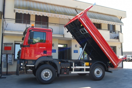 MAN TGM 13.290 4X4 BL CASSONE RIBALTABILE con SPONDE IN FERRO
